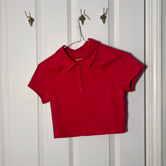 TNA TNAction Contest Pink Polo Cropped T-Shirt - Picture 7 of 11